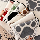 Paw Print Soft Polar Fleece Sofa Protector Non-slip Waterproof Couch Cover