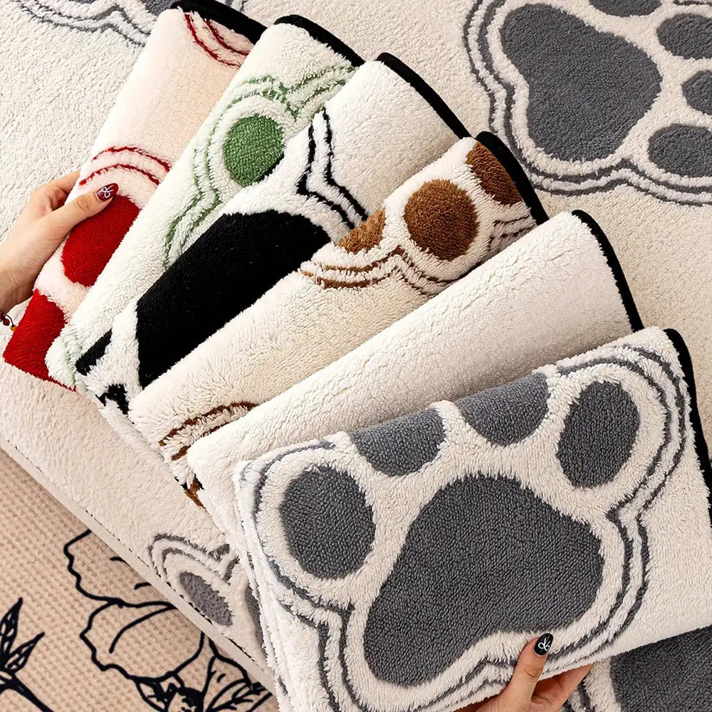 Paw Print Soft Polar Fleece Sofa Protector Non-slip Waterproof Couch Cover