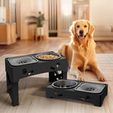 Pet Adjustable Stainless Steel Slow Feeder | Elevated Dog Bowl for Healthy Eating 0