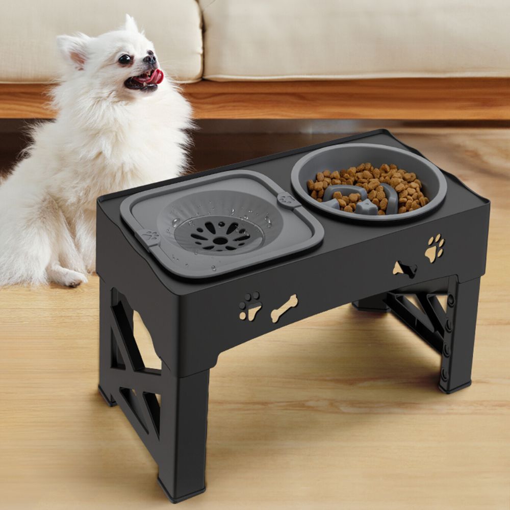 Pet Adjustable Stainless Steel Slow Feeder | Elevated Dog Bowl for Healthy Eating 2