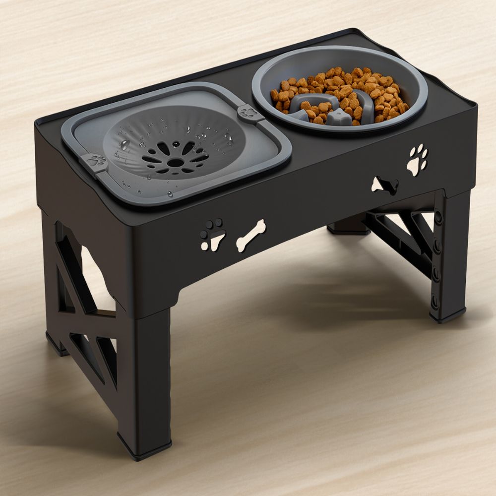 Pet Adjustable Stainless Steel Slow Feeder | Elevated Dog Bowl for Healthy Eating 3
