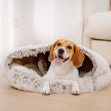 Pet Bed | Cozy Plush Semi-Enclosed Nest Bed | Calming Warmth for Dogs and Cats 2