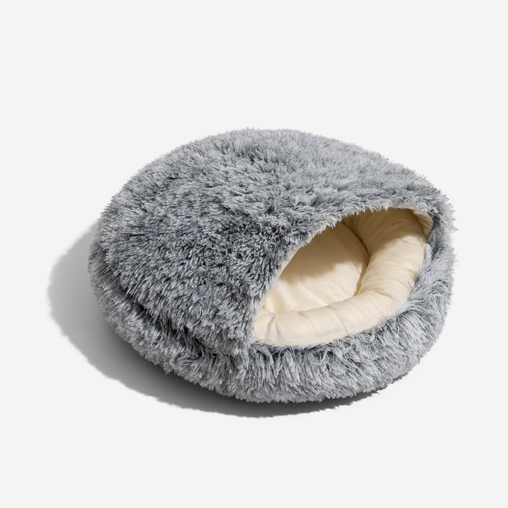 Pet Bed | Cozy Plush Semi-Enclosed Nest Bed | Calming Warmth for Dogs and Cats 8