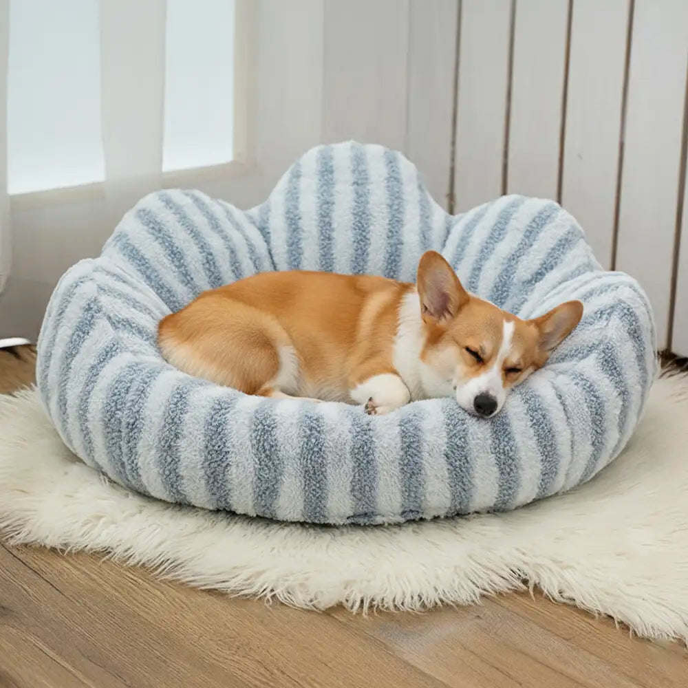 Pet Bed | Plush Faux Lambswool Sofa | Cozy Petal-Shaped Design 2