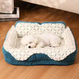 Pet Bed | Plush Jacquard Neck Support | Ergonomic Comfortable Design | Stylish and Cozy 2
