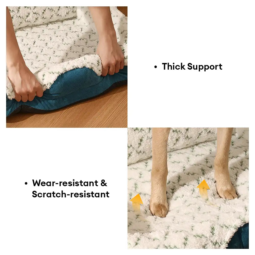 Pet Bed | Plush Jacquard Neck Support | Ergonomic Comfortable Design | Stylish and Cozy 3