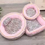 Pet Bed | Plush Velboa with Pink Leopard Print | Cozy All-Season Princess Design | Removable and Washable 9