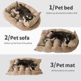 Pet Bed | Soft Cotton 3-in-1 Sofa Mat | Cozy Versatile Design for Dogs and Cats 5