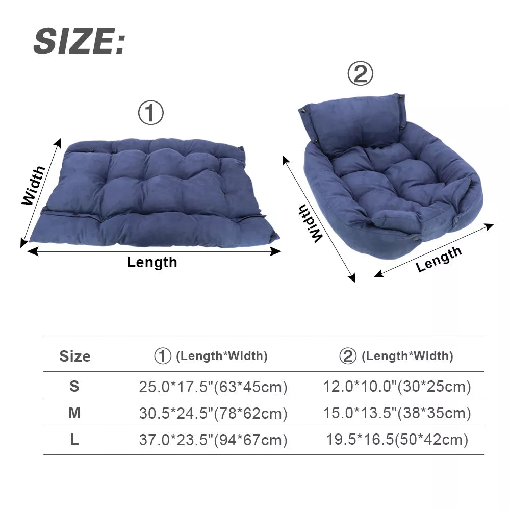 Pet Bed | Soft Cotton 3-in-1 Sofa Mat | Cozy Versatile Design for Dogs and Cats 6