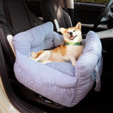 Pet Booster Seat | Portable Cotton Dog Car Bed | Comfortable Travel Accessory 1