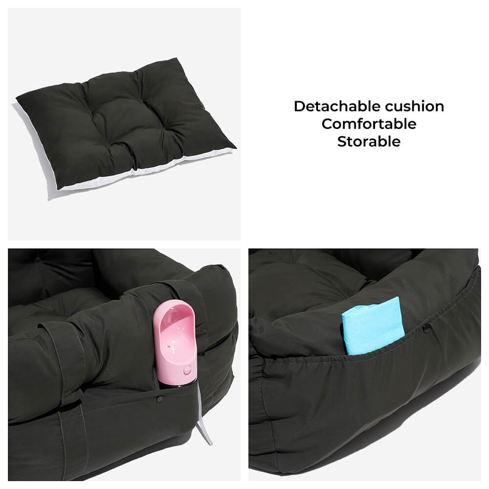 Pet Booster Seat | Portable Cotton Dog Car Bed | Comfortable Travel Accessory 8