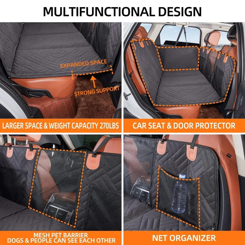 Pet Car Seat Extender | Durable Hard Bottom Dog Travel Accessory | Adjustable Support 4