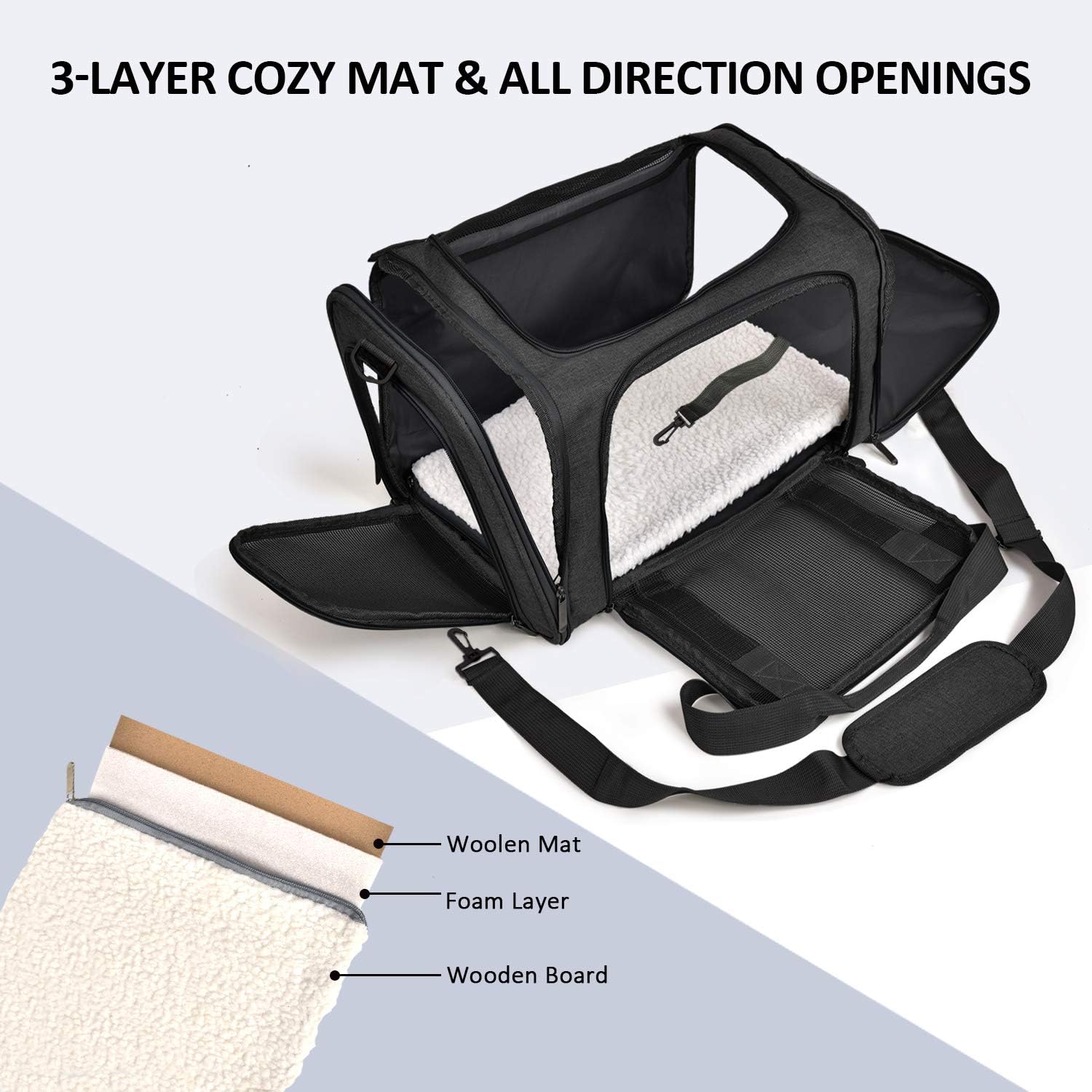 Pet Carrier Bag for Small Medium Dogs and Cats | Airline-Approved Travel Carrier 6