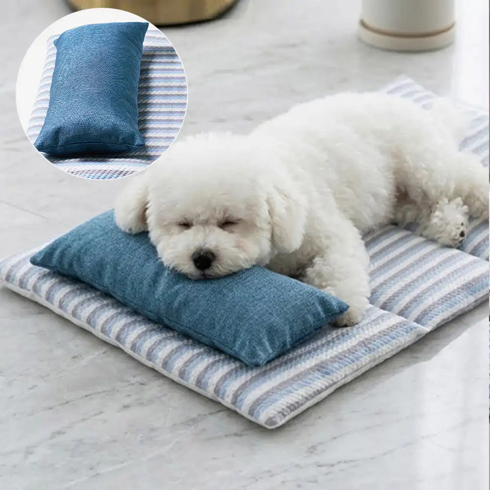 Pet Cooling Ice Silk Dog Mat | Soft Non-Slip Pillow Bed 2