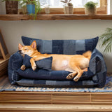Pet Double Layer Sofa Bed | Cozy Lambswool Patchwork Design 1