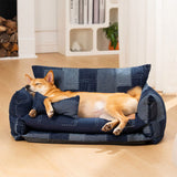 Pet Double Layer Sofa Bed | Cozy Lambswool Patchwork Design 8