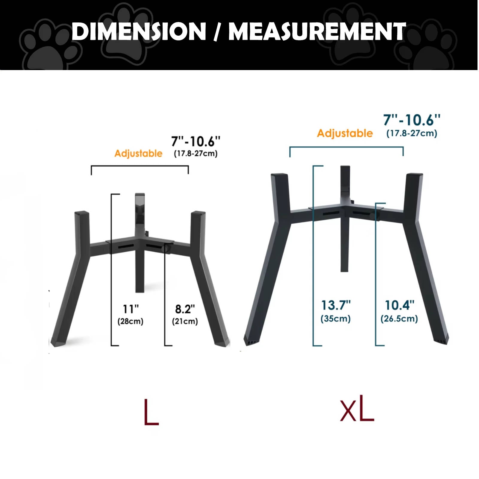 Pet Elevated Metal Dog Bowl Stand | Adjustable Height and Width 5
