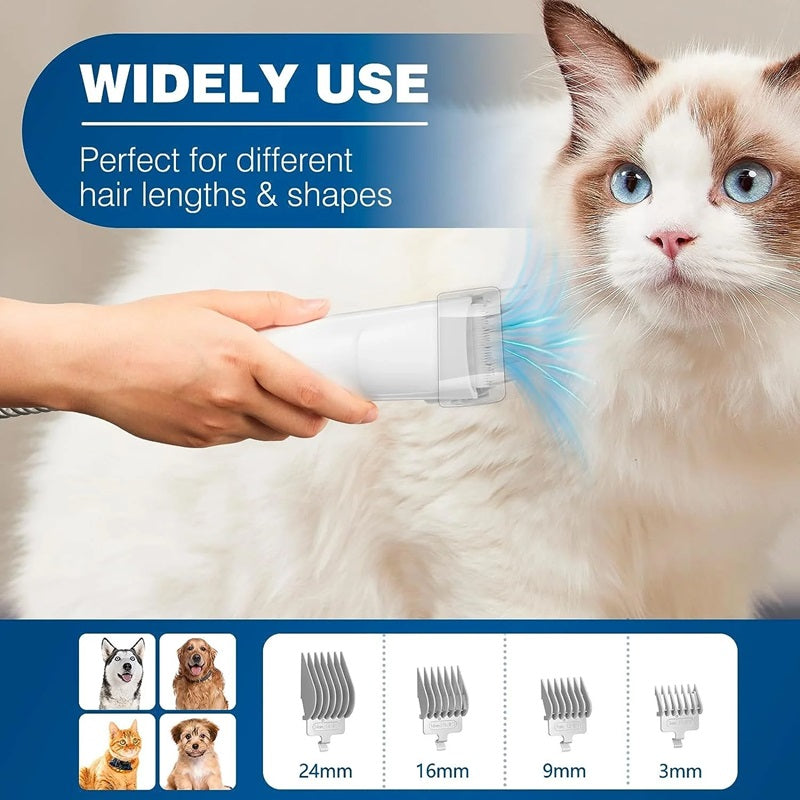 Pet Grooming Kit | 5-in-1 Vacuum Grooming Tools | Quiet Operation 3