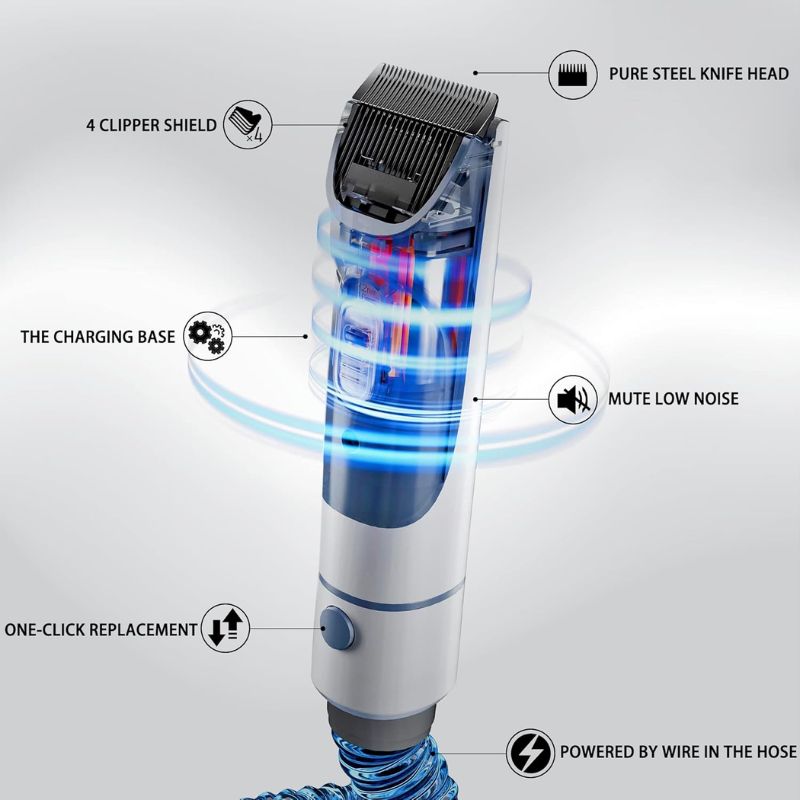 Pet Grooming Kit | 5-in-1 Vacuum Grooming Tools | Quiet Operation 4