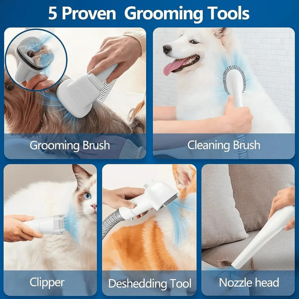 Pet Grooming Supplies | Low-Noise Grooming Vacuum Kit | Efficient Clippers and Brush Set 5