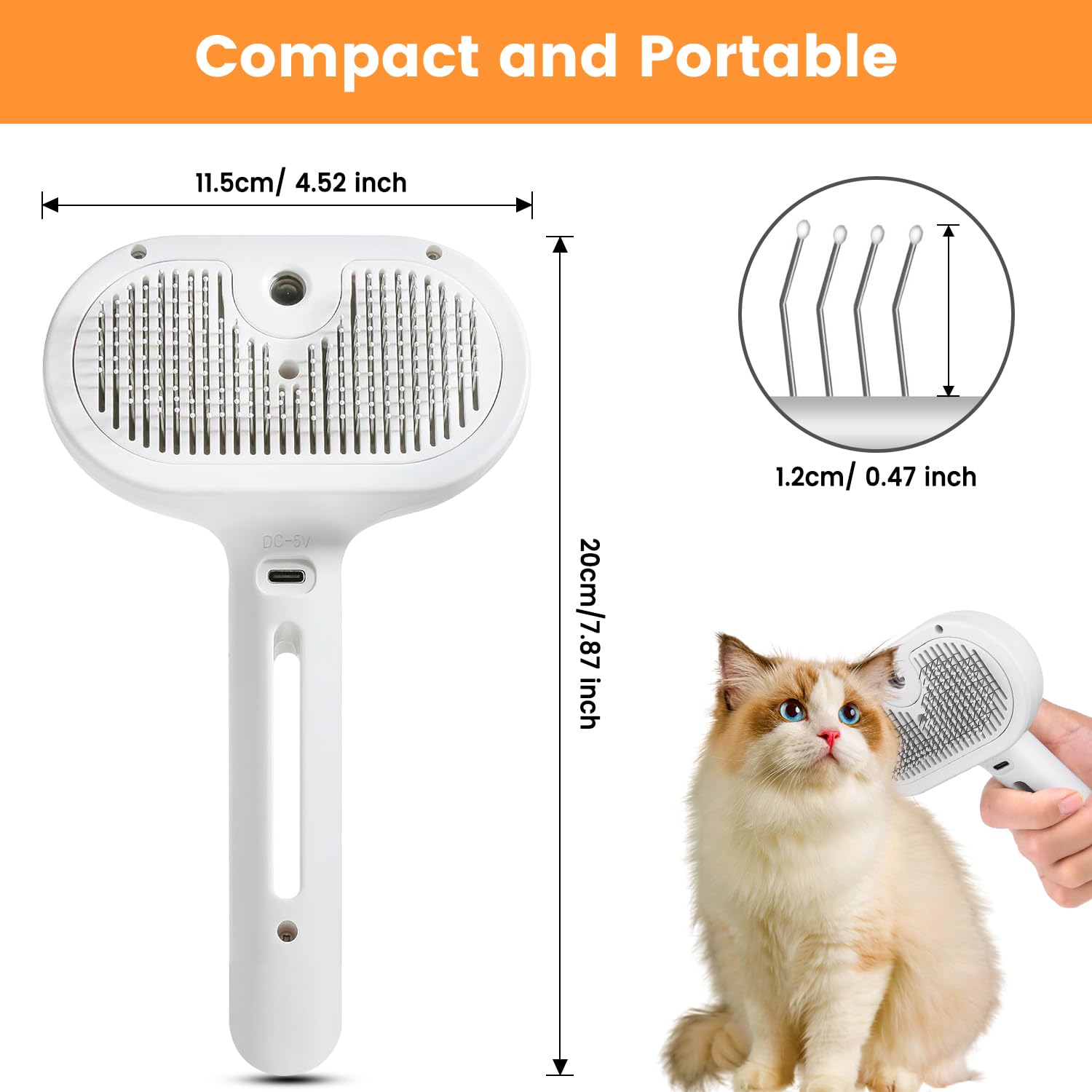 Pet Grooming Tool | Innovative Steam Brush for Cats and Dogs | Gentle and Durable 4