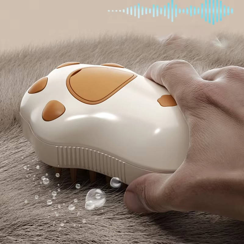 Pet Grooming Tool | Steam-Infused Silicone Brush | Gentle Deshedding Massager 7