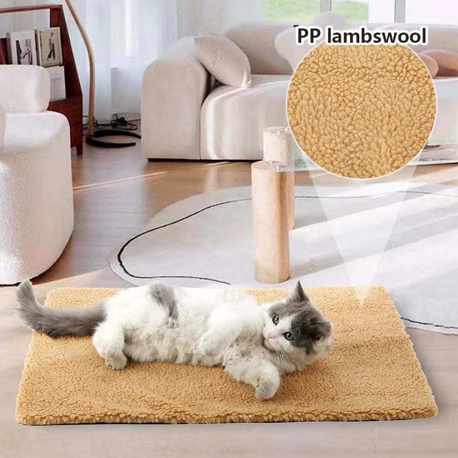 Pet Heating Pad | Self-Heating Faux Fur Warming Mat | Safe and Portable 5