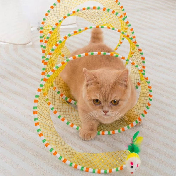 Pet Hunting Toy | Durable Steel Wire Frame | Engaging Plush Mouse & Feather Bell 0
