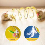 Pet Hunting Toy | Durable Steel Wire Frame | Engaging Plush Mouse & Feather Bell 3