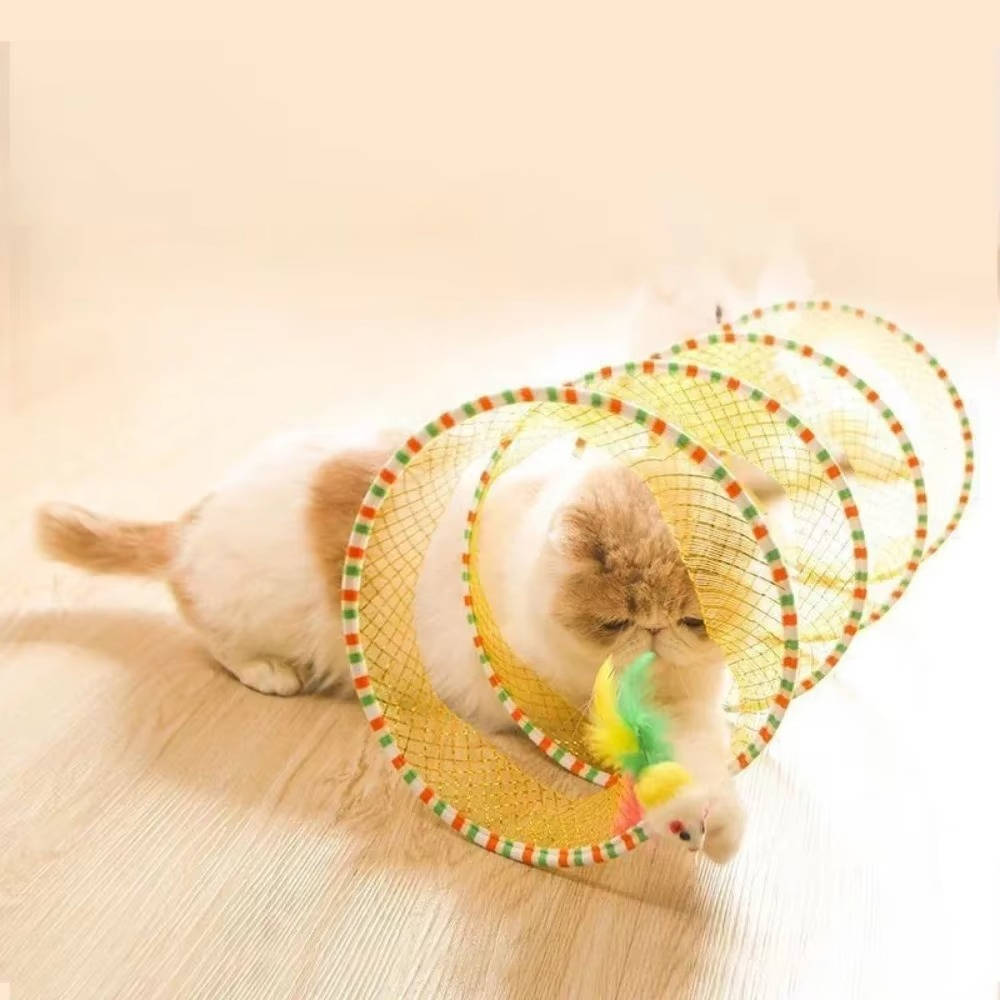 Pet Hunting Toy | Durable Steel Wire Frame | Engaging Plush Mouse & Feather Bell 4