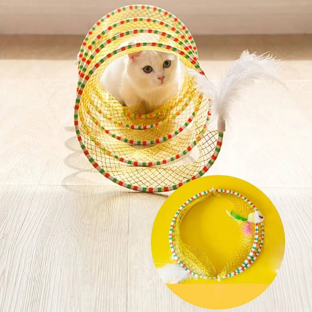 Pet Hunting Toy | Durable Steel Wire Frame | Engaging Plush Mouse & Feather Bell 5