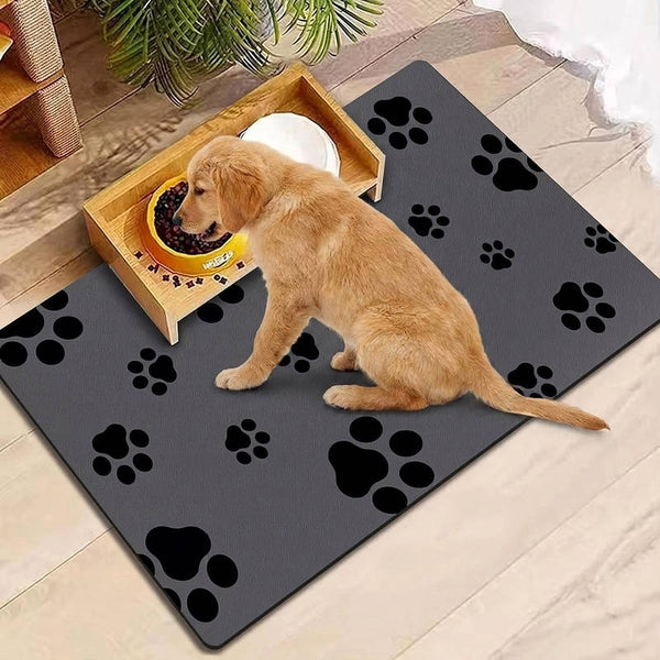 Pet Mat | Absorbent Warner Velvet Dog Bowl Mat | Waterproof Non-Slip Design 0
