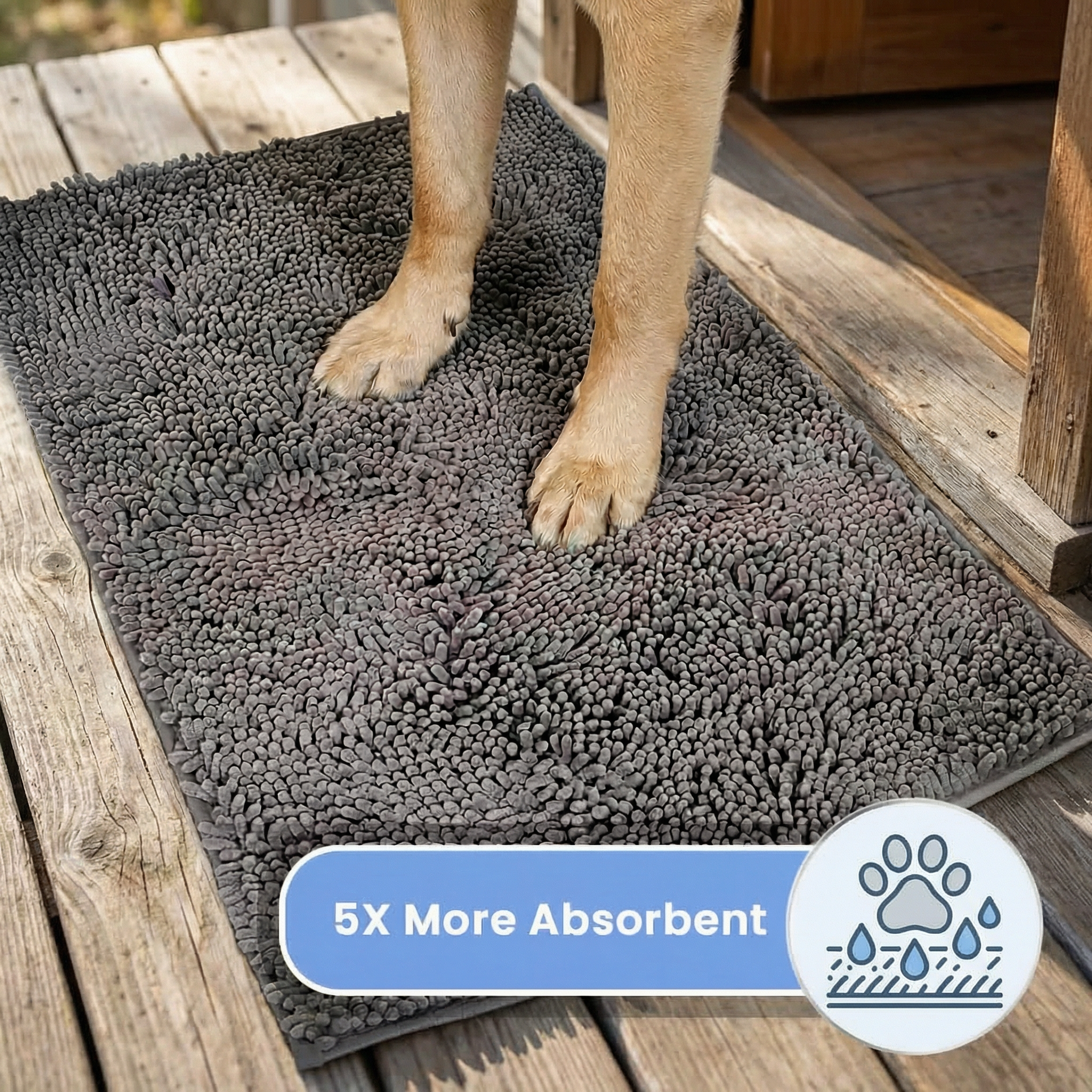 Pet Mud Mat | Ultra-Absorbent Chenille Doormat | Quick-Dry Non-Slip Design 6
