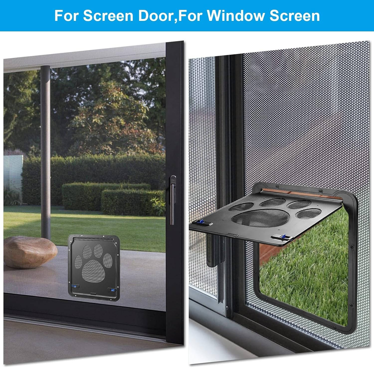 Pet Screen Door | Durable ABS Plastic Flap with Magnetic Closure | Easy Install 1
