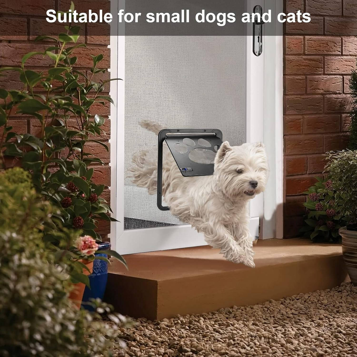 Pet Screen Door | Durable ABS Plastic Flap with Magnetic Closure | Easy Install 2