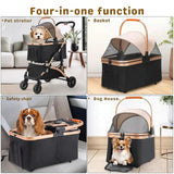 Pet Stroller | Foldable Dog Pram with Detachable Transport Box | Smooth Ride & Convenient Storage 1