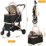 Pet Stroller | Foldable Dog Pram with Detachable Transport Box | Smooth Ride & Convenient Storage 2