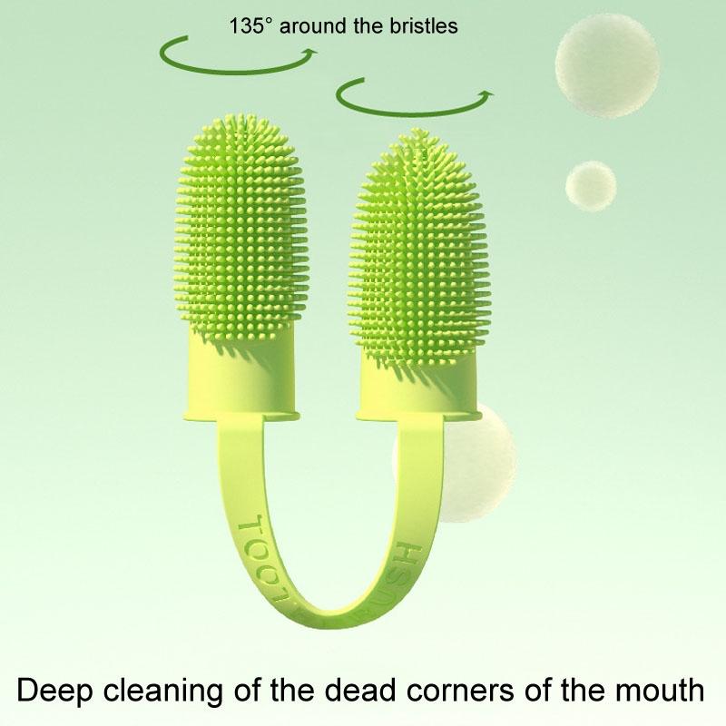 Pet Toothbrush Set | Soft Silicone Finger Toothbrush for Dogs and Cats | Dual Brush Dental Care 3