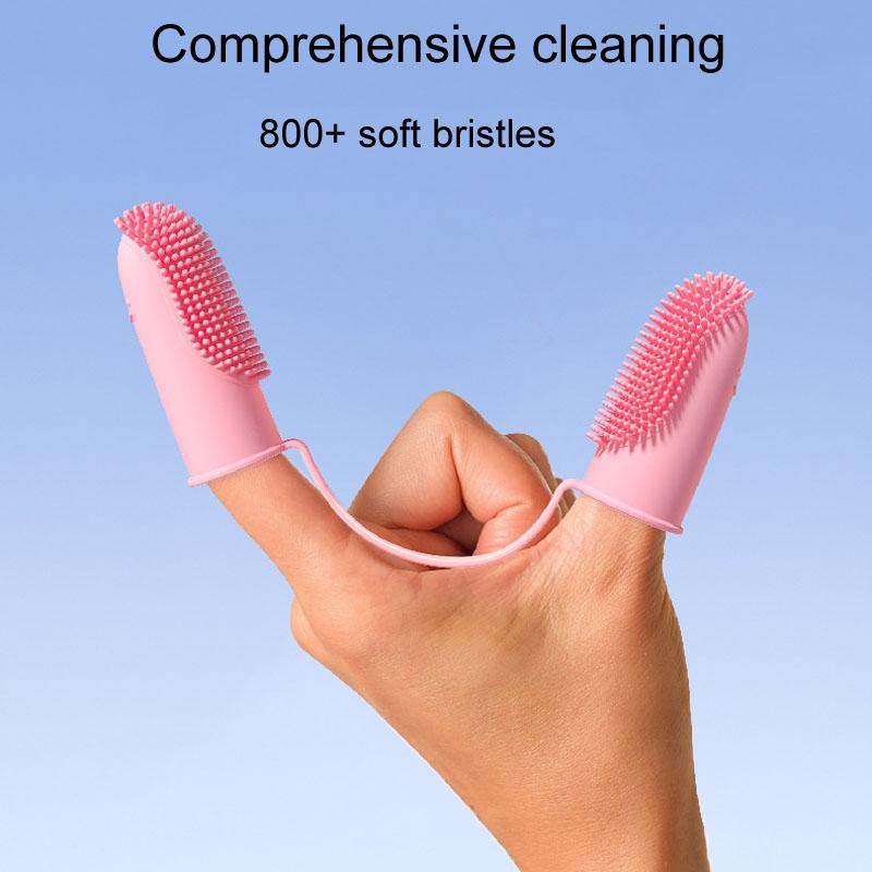 Pet Toothbrush Set | Soft Silicone Finger Toothbrush for Dogs and Cats | Dual Brush Dental Care 6