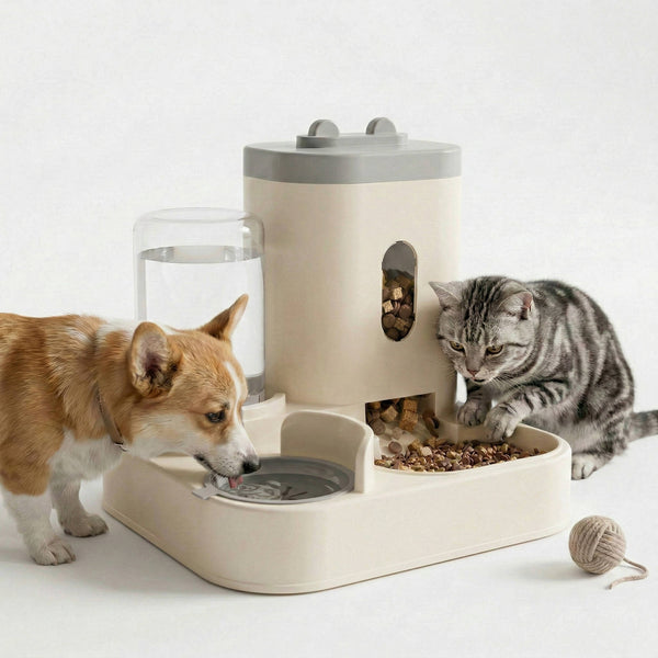 Pet Water Dispenser and Food Bowl Combo | Automatic Gravity-Fed Hydration and Feeding System 0