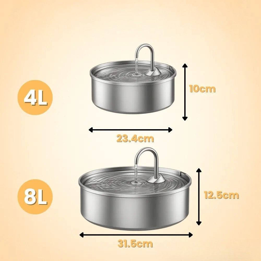 Pet Water Fountain | Stainless Steel Cat Drinking Fountain | Large Capacity Quiet Operation 2