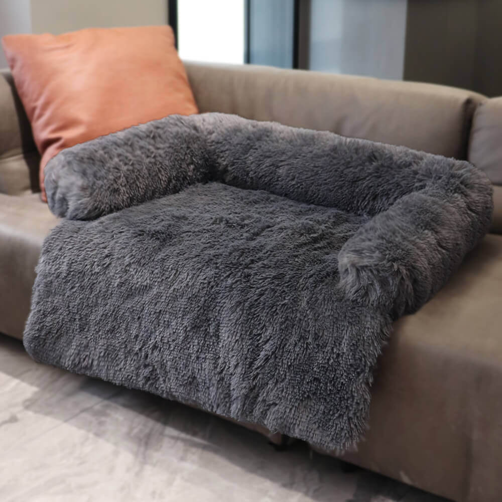 Pet's Calming Faux Fur Dog Bed | Comfortable Removable Washable Protector 11