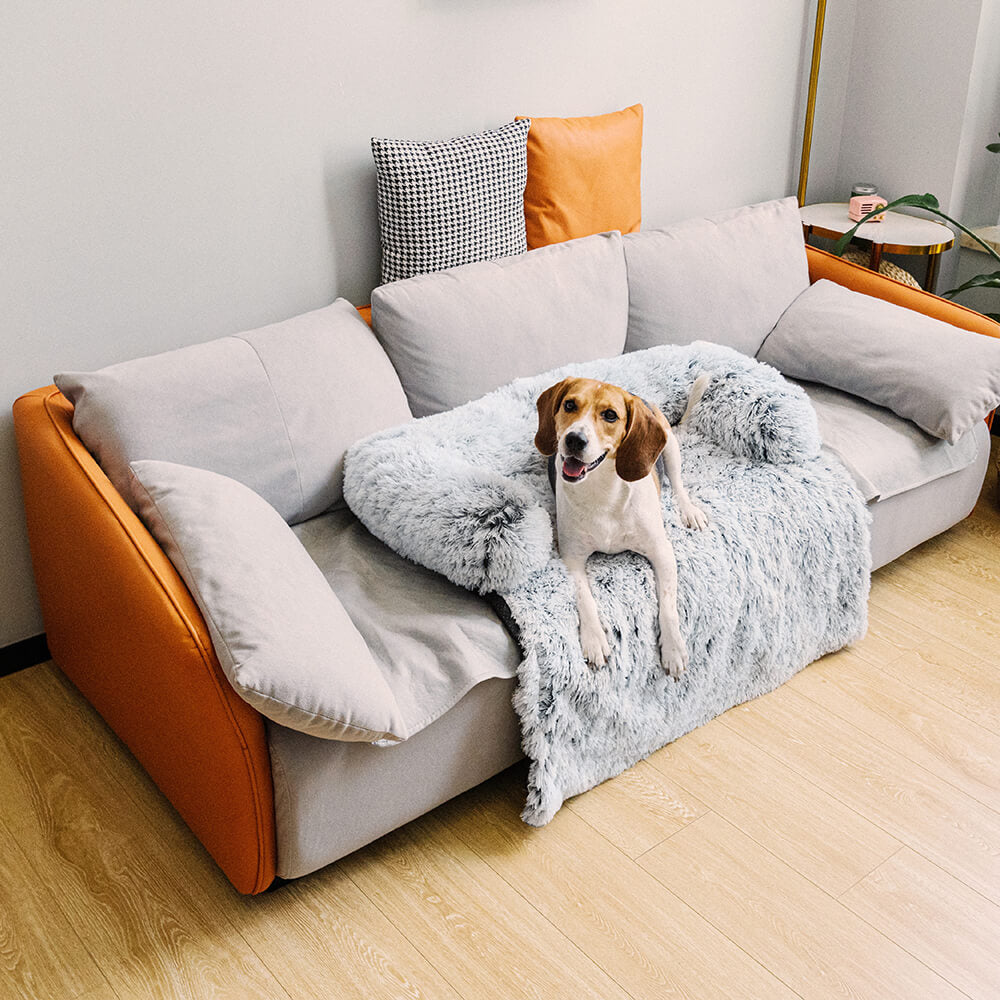Pet's Calming Faux Fur Dog Bed | Comfortable Removable Washable Protector 2