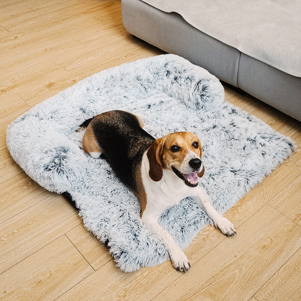 Pet's Calming Faux Fur Dog Bed | Comfortable Removable Washable Protector 4
