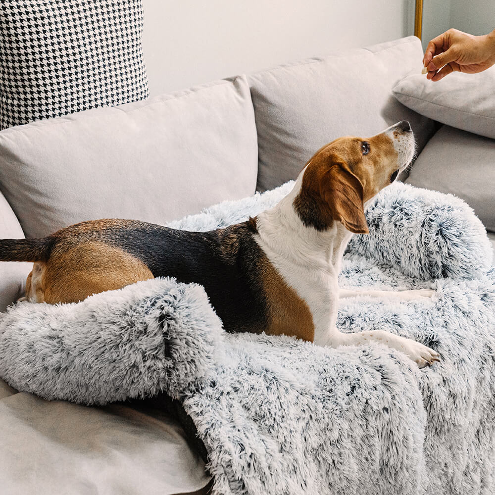 Pet's Calming Faux Fur Dog Bed | Comfortable Removable Washable Protector 7