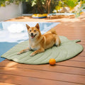 Pet's Cooling Fabric Dog Mat | Leaf-Shaped Comfortable Non-Slip Bed