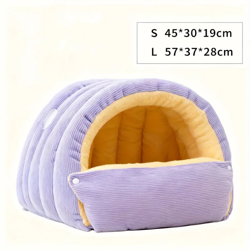 Pet's Cozy Arctic Fleece Enclosed Cat Cave Bed | Warm and Comfortable Sleeping Nest 3