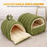 Pet's Cozy Corduroy Cat Bed | Removable Washable Semi-Closed Tent 3