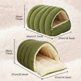 Pet's Cozy Corduroy Cat Bed | Removable Washable Semi-Closed Tent 5