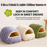 Pet's Cozy Corduroy Cat Bed | Removable Washable Semi-Closed Tent 6